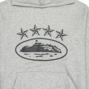 Corteiz 4Starz Alcatraz Grau Hoodie
