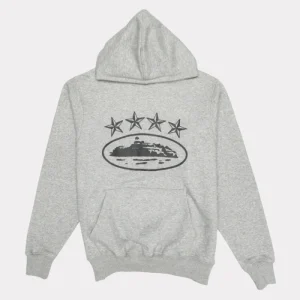 Corteiz 4Starz Alcatraz Grau Hoodie