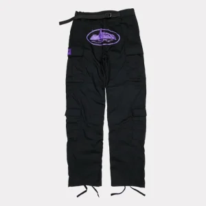 Corteiz Purp Guerillaz Cargos Schwarz/Lila